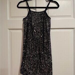 art class Black Sequin Party Dress for Girls